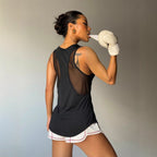 Sports quick drying loose sleeveless vest T-shirt for women