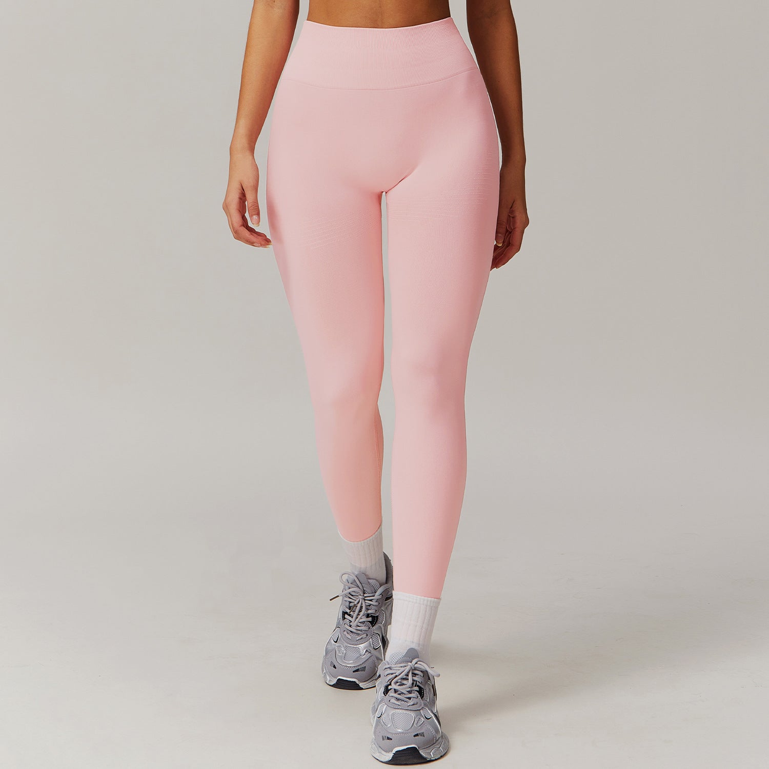 High-Waisted Butt-Lifting Yoga Pants with Ribbed Waistband for Tummy Control and Fitnes