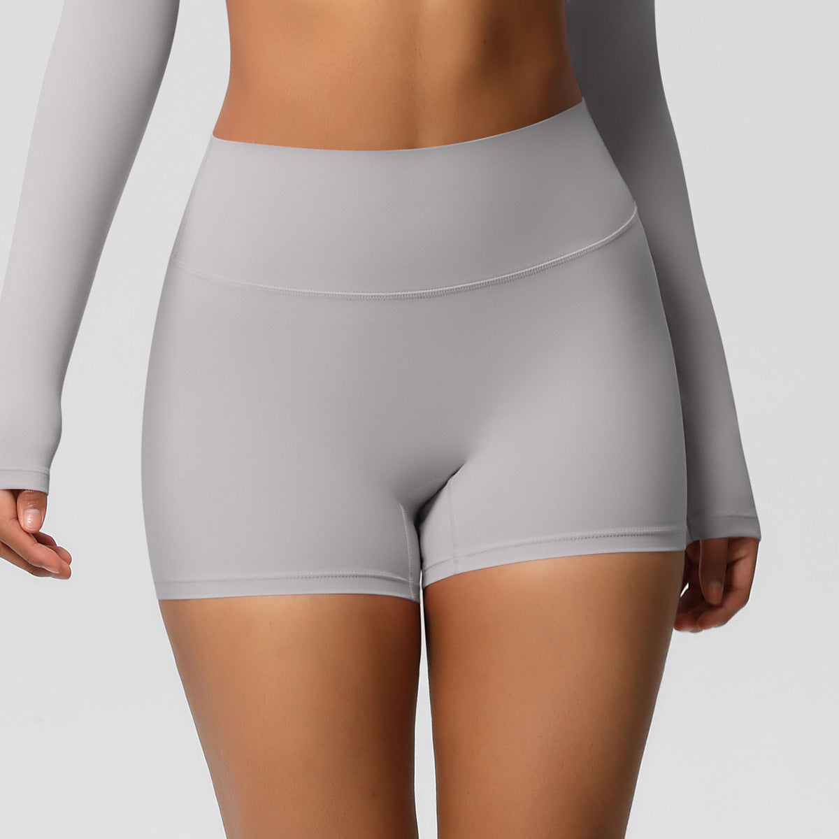 Yoga pants solid color long sleeved beautiful back sports short sleeved slim fit fitness pants set