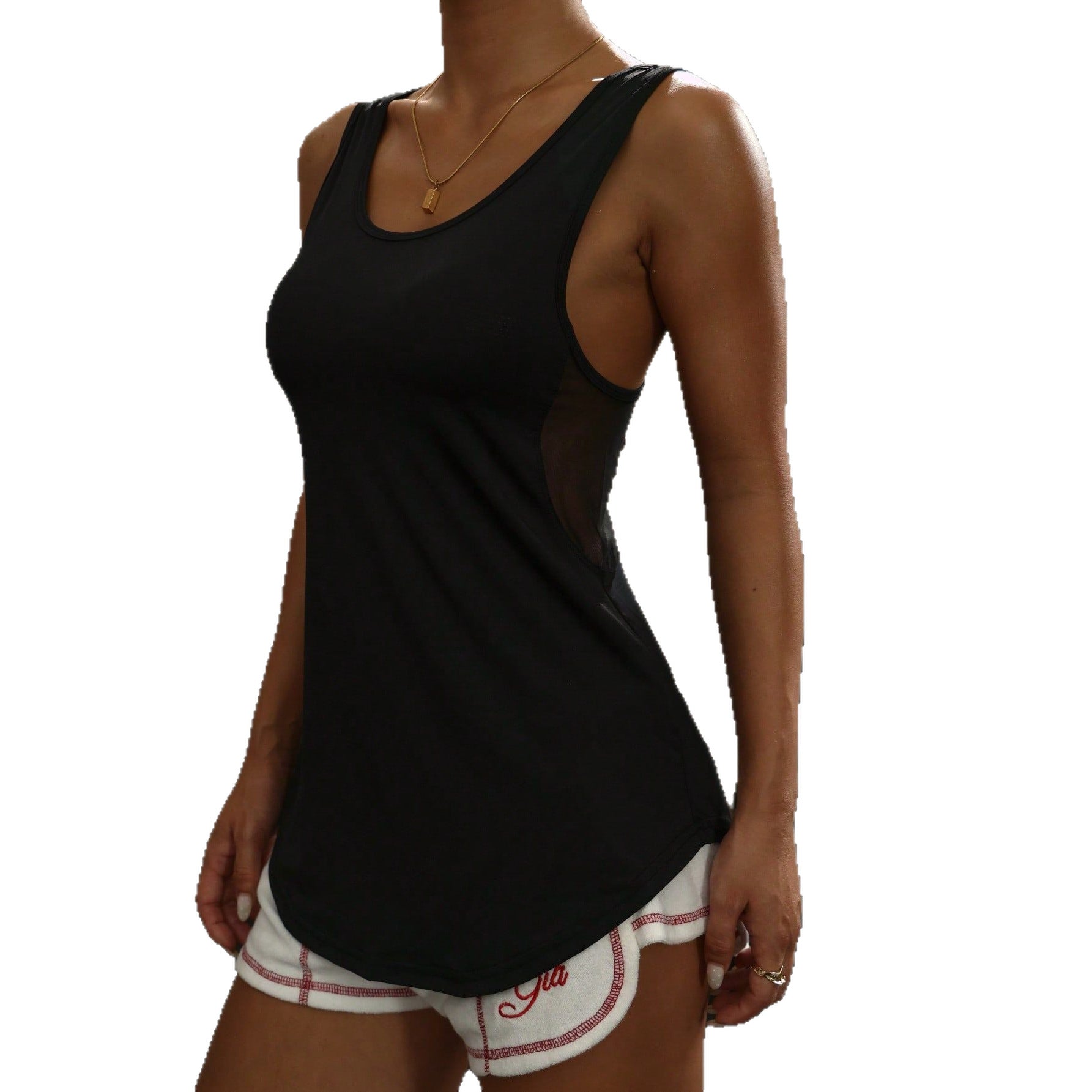 Sports quick drying loose sleeveless vest T-shirt for women
