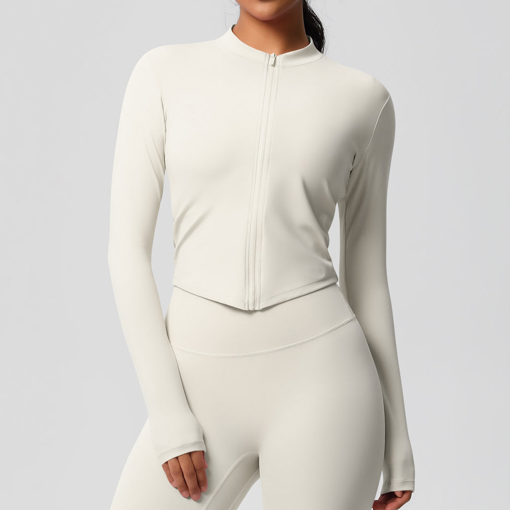Yoga pants solid color long sleeved beautiful back sports short sleeved slim fit fitness pants set