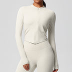 Yoga pants solid color long sleeved beautiful back sports short sleeved slim fit fitness pants set
