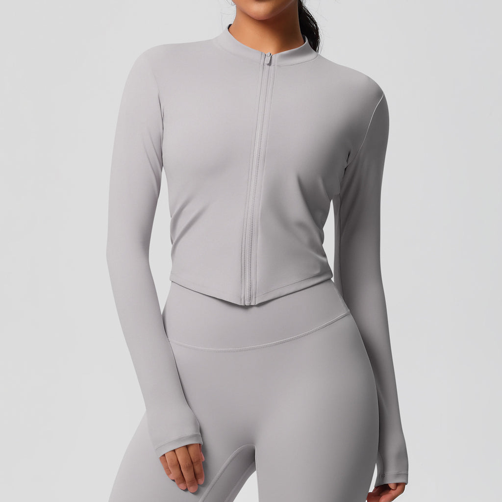 Yoga pants solid color long sleeved beautiful back sports short sleeved slim fit fitness pants set