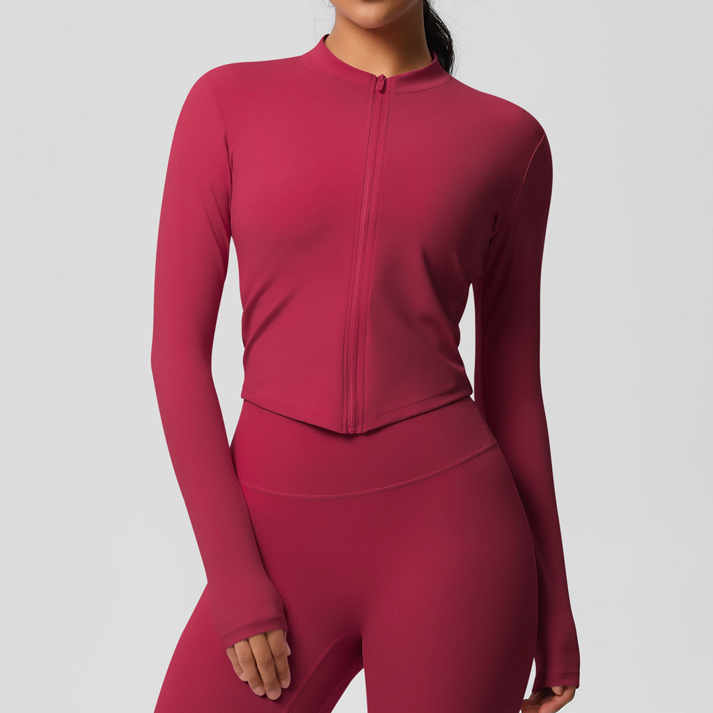 Yoga pants solid color long sleeved beautiful back sports short sleeved slim fit fitness pants set