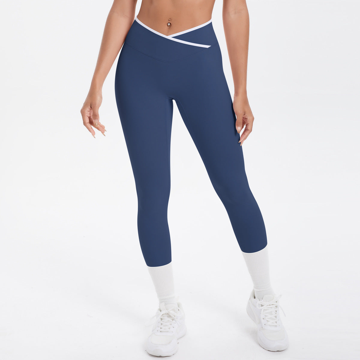 Naked tight yoga pants contrasting vest, sports bra crossed high waist wide leg pants women's sports and fitness pants