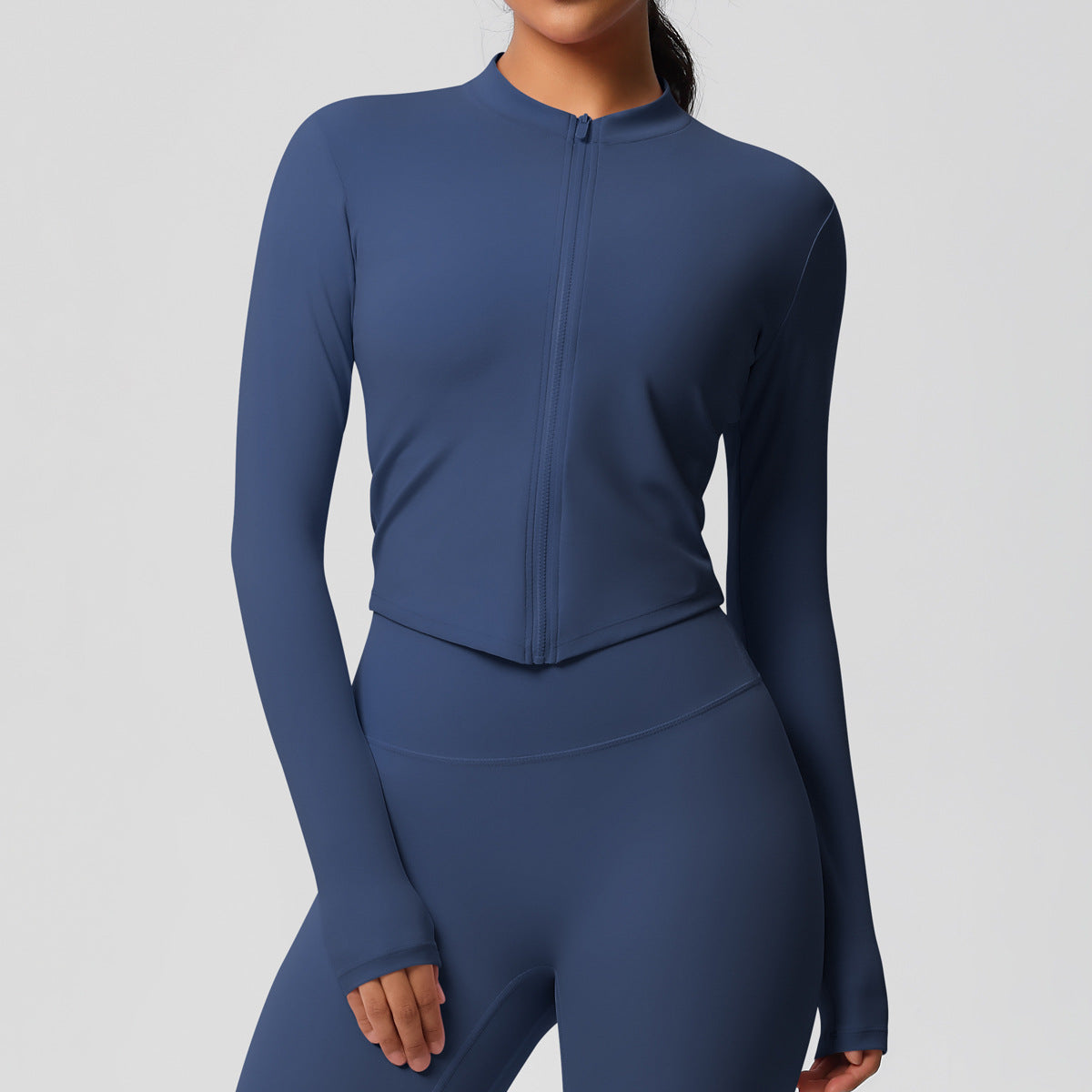 Yoga pants solid color long sleeved beautiful back sports short sleeved slim fit fitness pants set