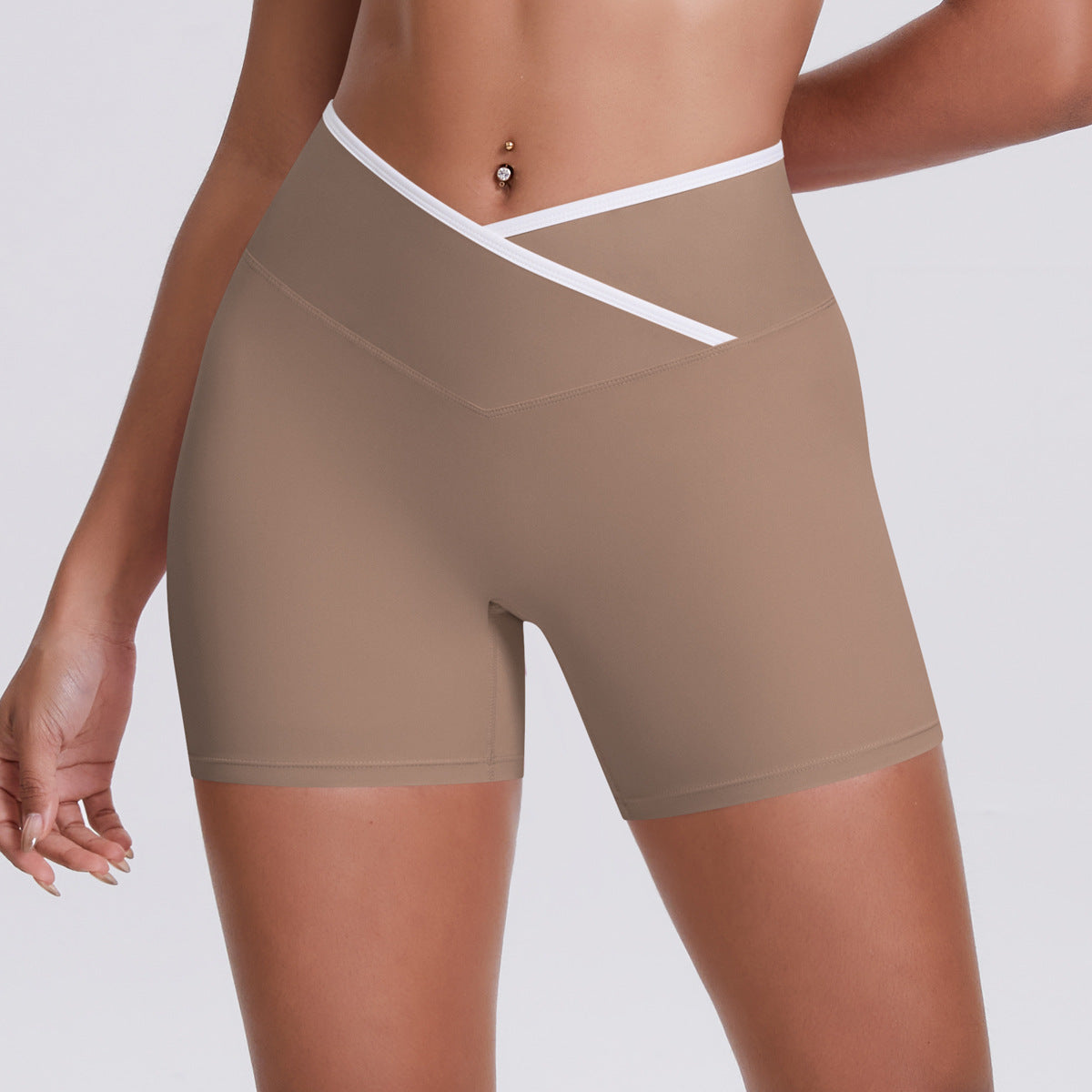 Naked tight yoga pants contrasting vest, sports bra crossed high waist wide leg pants women's sports and fitness pants