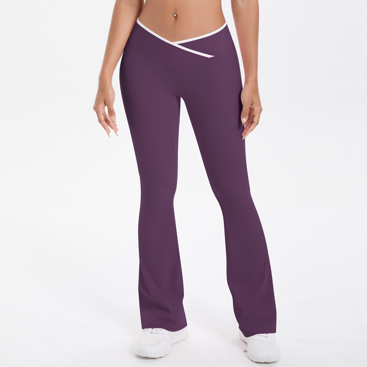 Naked tight yoga pants contrasting vest, sports bra crossed high waist wide leg pants women's sports and fitness pants
