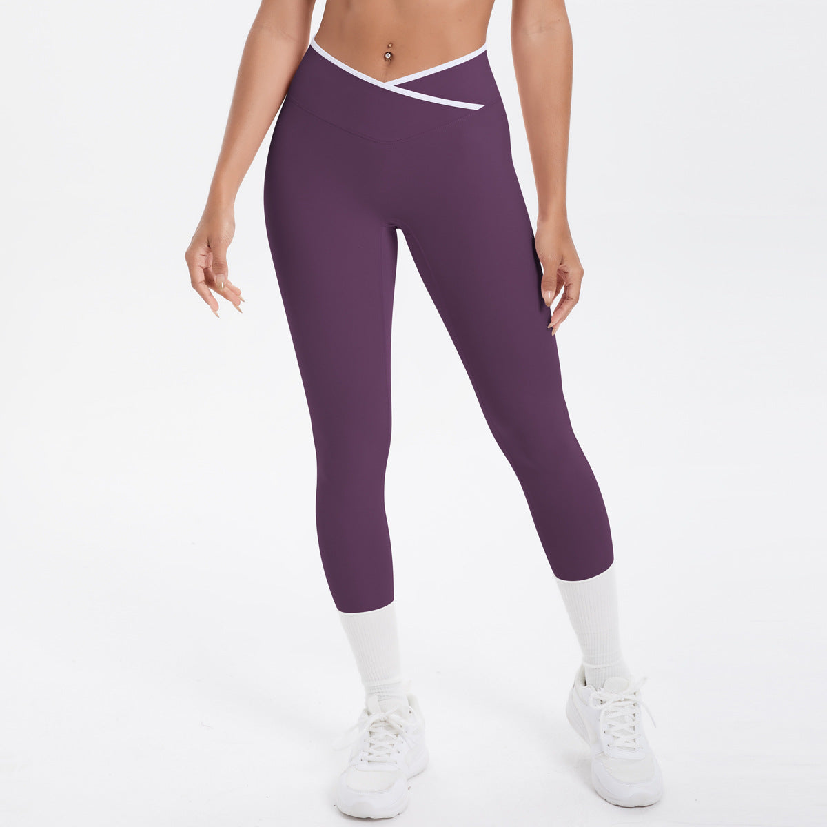 Naked tight yoga pants contrasting vest, sports bra crossed high waist wide leg pants women's sports and fitness pants