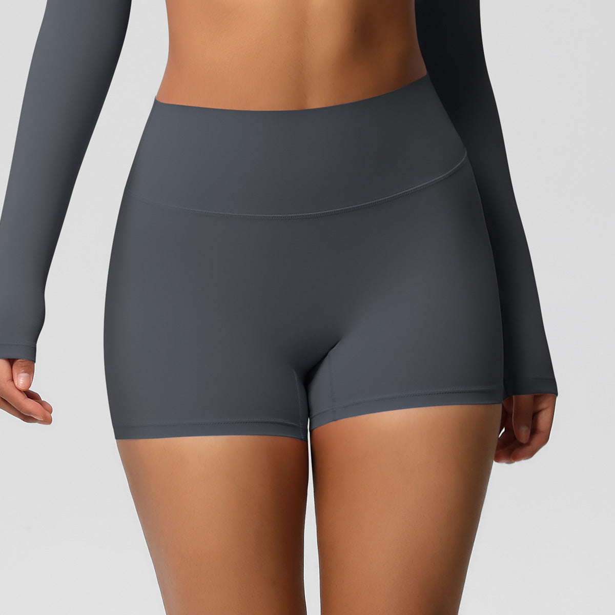 Yoga pants solid color long sleeved beautiful back sports short sleeved slim fit fitness pants set