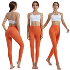Yoga clothing set women's shock-absorbing gathering sports bra high waist and hip lifting fitness pants two-piece set