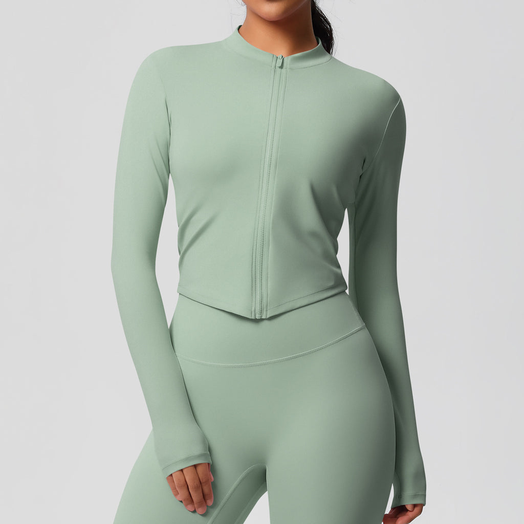 Yoga pants solid color long sleeved beautiful back sports short sleeved slim fit fitness pants set