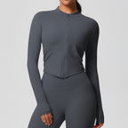 Yoga pants solid color long sleeved beautiful back sports short sleeved slim fit fitness pants set