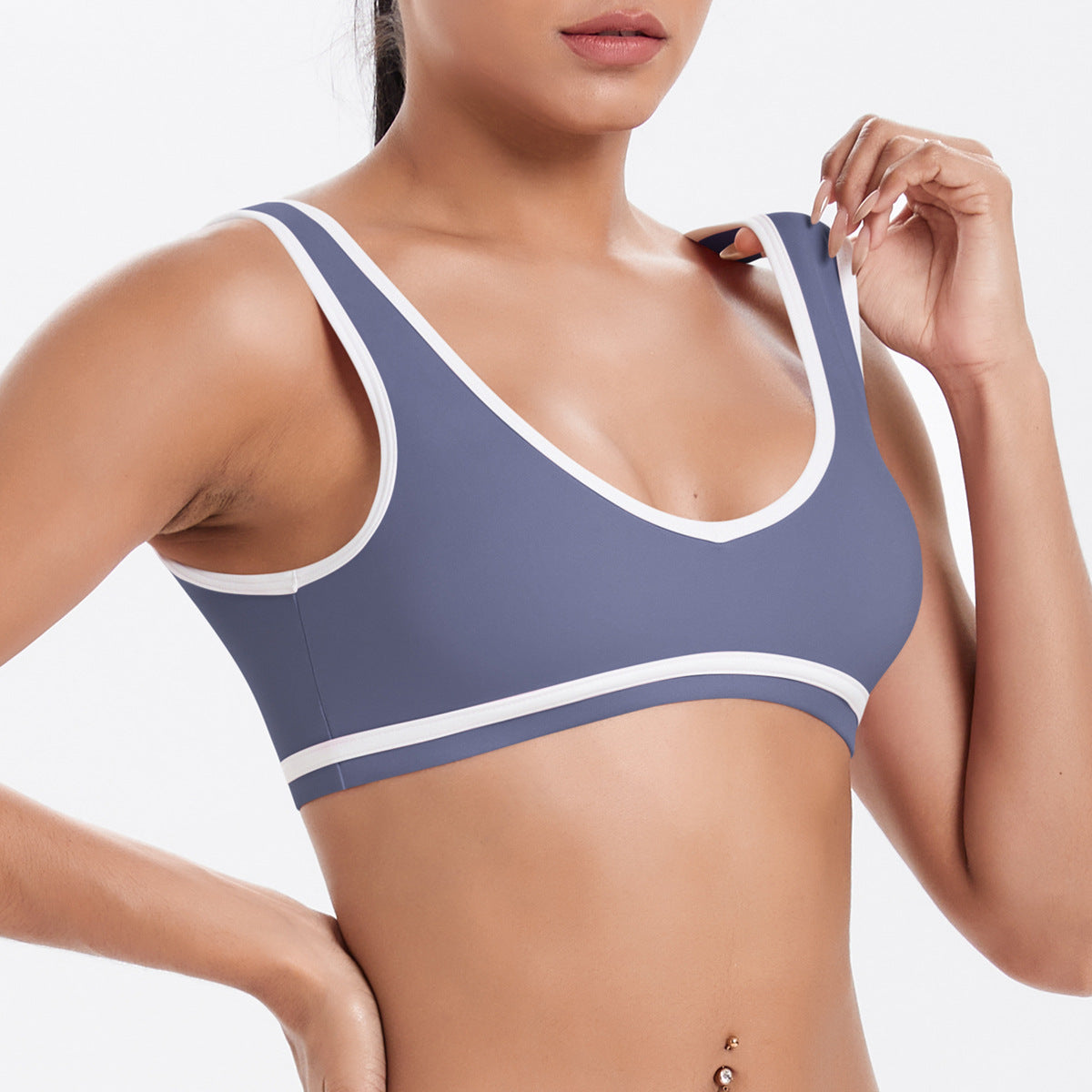 Naked tight yoga pants contrasting vest, sports bra crossed high waist wide leg pants women's sports and fitness pants