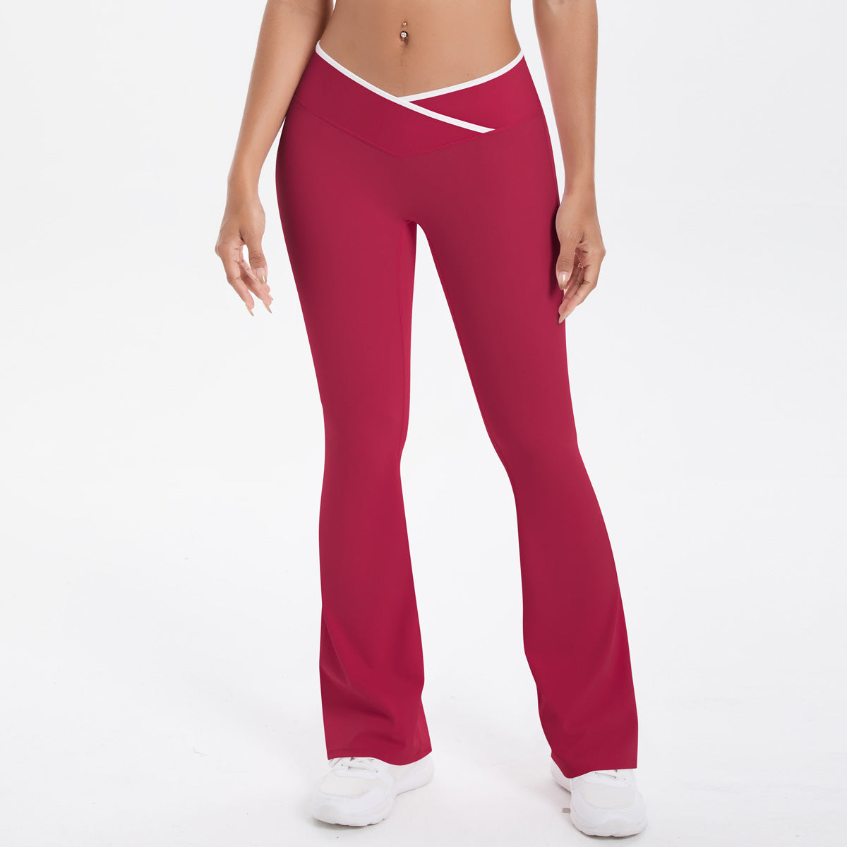 Naked tight yoga pants contrasting vest, sports bra crossed high waist wide leg pants women's sports and fitness pants