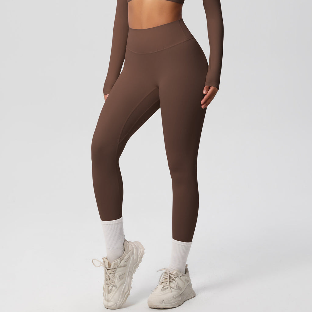 Yoga pants solid color long sleeved beautiful back sports short sleeved slim fit fitness pants set