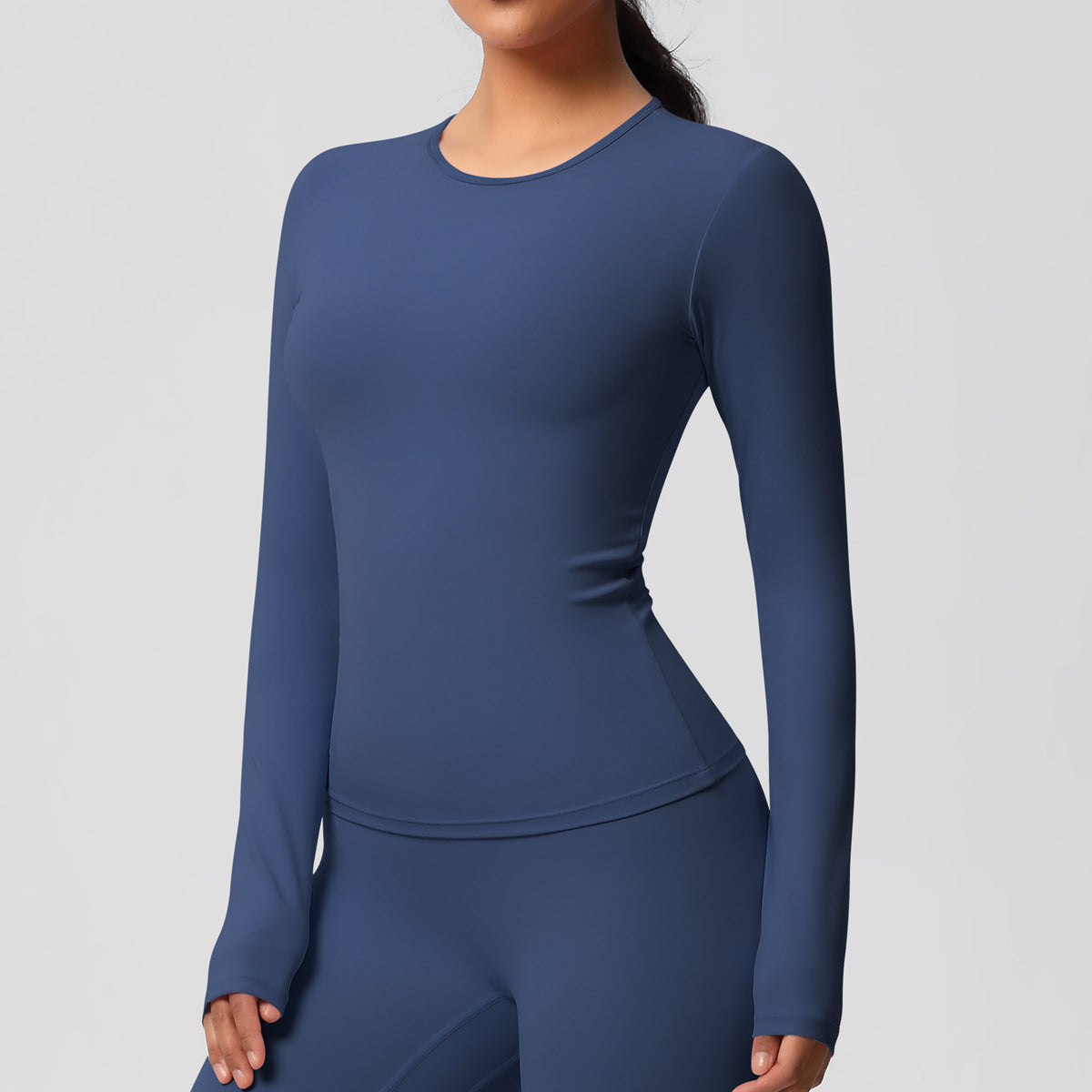 Yoga pants solid color long sleeved beautiful back sports short sleeved slim fit fitness pants set