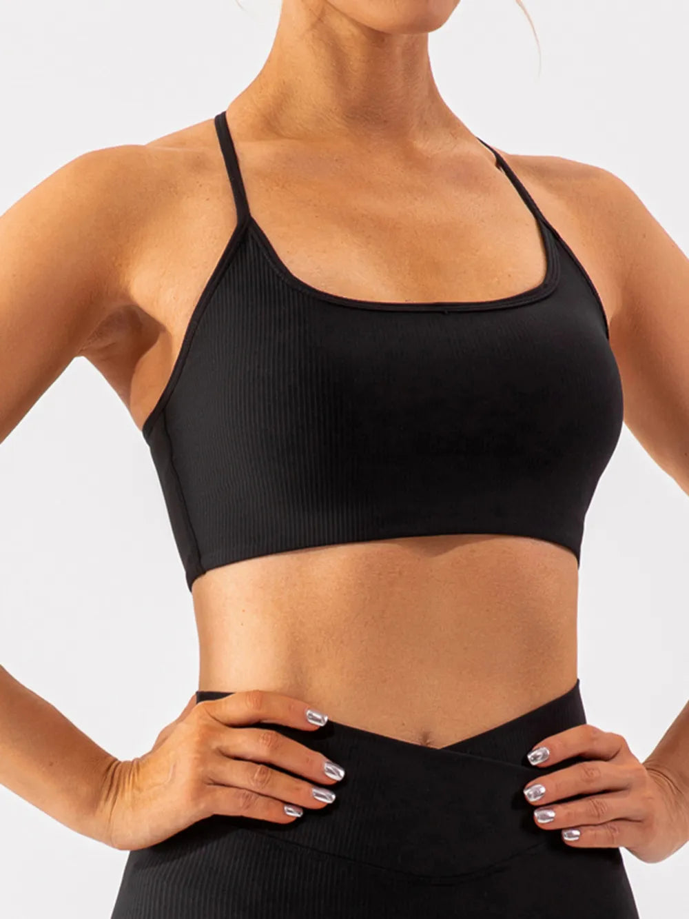 Tight fitting quick drying yoga clothes for training running beautiful back sports underwear for women